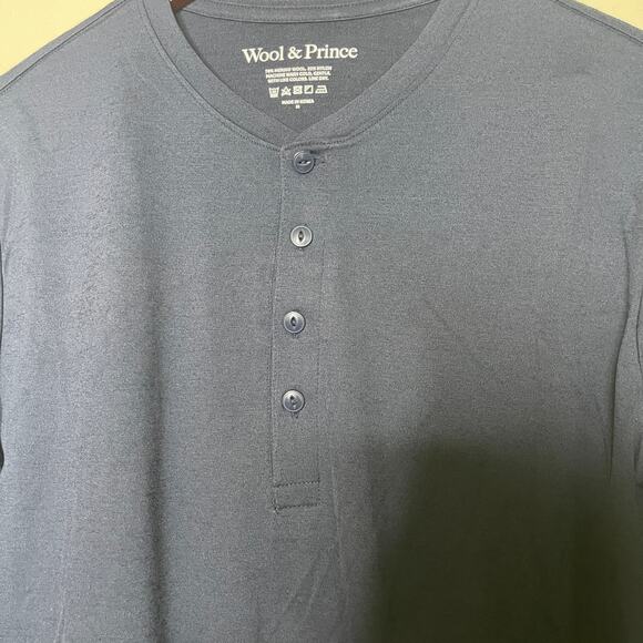 Wool & Prince navy merino wool Hanley sz M - Picture 3 of 5